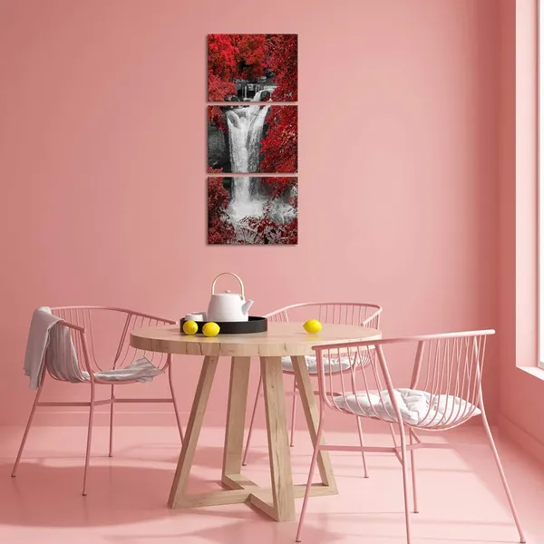 Multicolor_3_Pieces_Wall_Art_Red_Trees_|_Forest_Black_and_White_Waterfall_Landscape_Picture_Canvas_Print_Natural_Artwork_Framed_Painting_Modern_Home_Office_Bathroom_Wall_Decoration_Ready_to_Hang