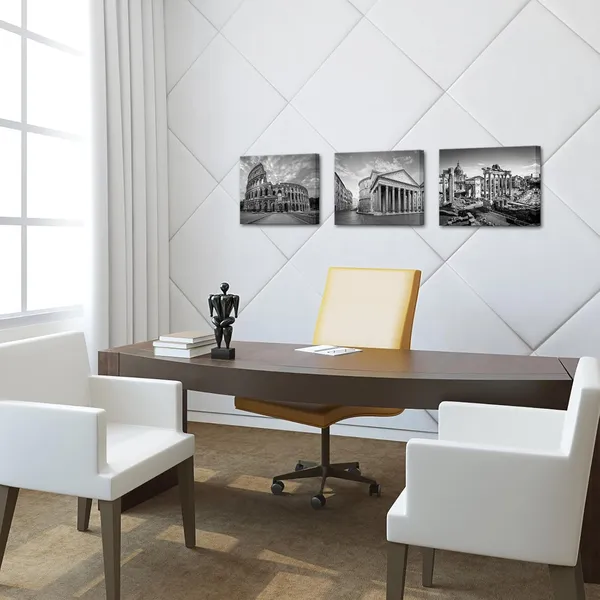 Multicolor_Modern_3_Panels_Black_and_White_Wall_Art_Rome_Buildings_Landscape_Pictures_Paintings_Architectures_Canvas_Prints_Ready_to_Hang_|_For_Bedroom_Home_Office_Decorations