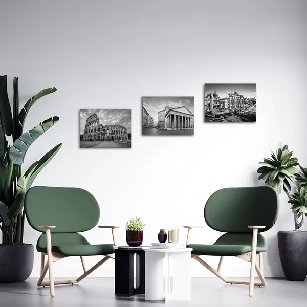 Multicolor_Modern_3_Panels_Black_and_White_Wall_Art_Rome_Buildings_Landscape_Pictures_Paintings_Architectures_Canvas_Prints_Ready_to_Hang_|_For_Bedroom_Home_Office_Decorations
