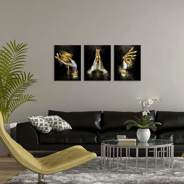 Multicolor_African_American_Wall_Art_Women_Girl_Hand_with_Gold_Accessories_Picture_Canvas_Print_Fashion_Gold_Black_Woman_Art_Painting_Poster_Framed_Home_Bedroom_Bathroom_Decoration