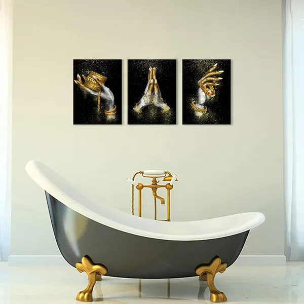 Multicolor_African_American_Wall_Art_Women_Girl_Hand_with_Gold_Accessories_Picture_Canvas_Print_Fashion_Gold_Black_Woman_Art_Painting_Poster_Framed_Home_Bedroom_Bathroom_Decoration