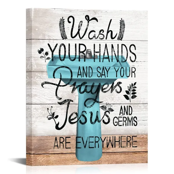 Multicolor_Bathroom_Rules_Canvas_Print_Wall_Art_Turquoise_Washbasin_with_Inspiration_Quote_Picture_Painting_Print_Vintage_Artwork_Home_Farmhouse_Washroom_Toilet_Decor_Framed_Ready_to_Hang