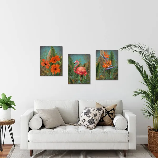 Multicolor_3_Pieces_Flamingo_Canvas_Wall_Art_Green_Tropical_Plant_Orange_Floral_Painting_Canvas_Prints_Animal_Picture_Framed_Posters_Hanging_Artwok_|_For_Home_Living_Room_Bedroom_Decoration
