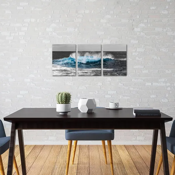 Multicolor_3_Piece_Ocean_Waves_Wall_Art_Black_and_White_Blue_Sea_Canvas_Paintings_Seascape_Nautical_Pictures_Prints_Framed_|_For_Living_Room_Home_Bathroom_Decor_Ready_to_Hang