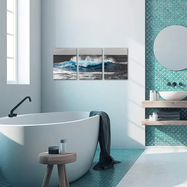 Multicolor_3_Piece_Ocean_Waves_Wall_Art_Black_and_White_Blue_Sea_Canvas_Paintings_Seascape_Nautical_Pictures_Prints_Framed_|_For_Living_Room_Home_Bathroom_Decor_Ready_to_Hang