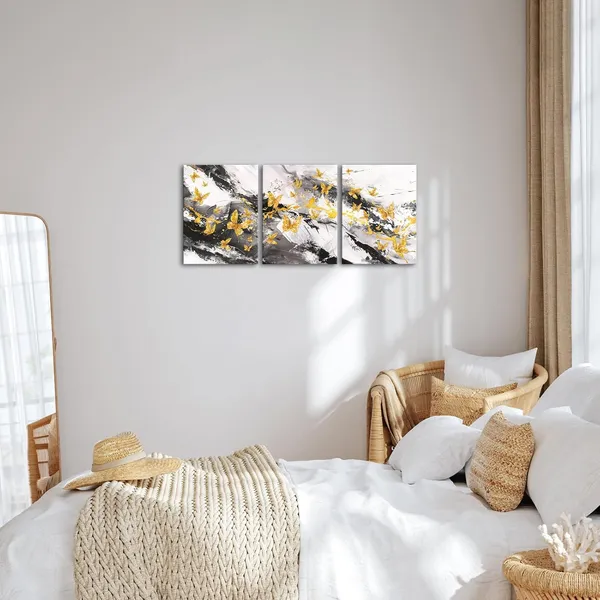 Multicolor_Abstract_Black_and_Gold_Wall_Art_with_Butterfly