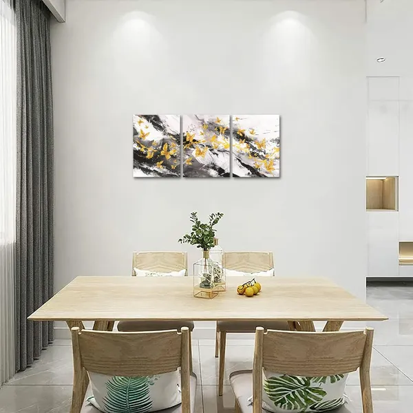 Multicolor_Abstract_Black_and_Gold_Wall_Art_with_Butterfly