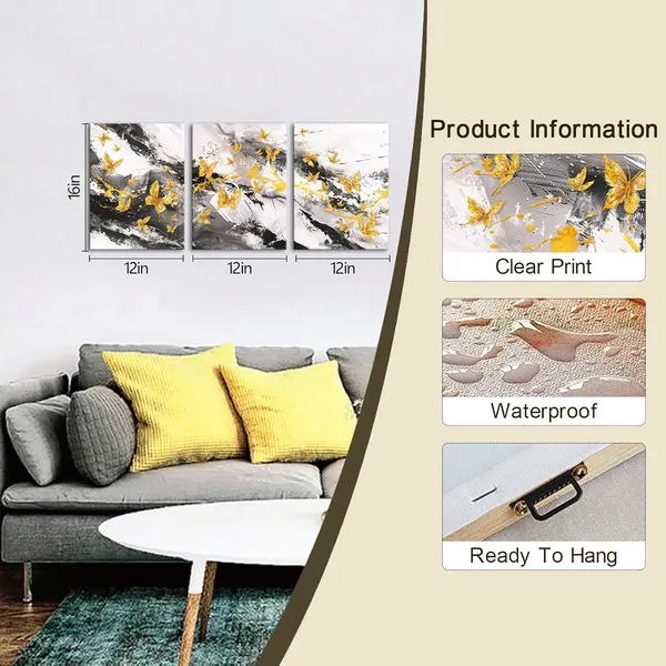 Multicolor_Abstract_Black_and_Gold_Wall_Art_with_Butterfly