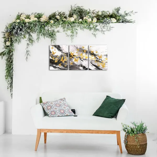 Multicolor_Abstract_Black_and_Gold_Wall_Art_with_Butterfly