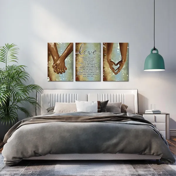 Multicolor_Love_Theme_Canvas_Art_Hand_in_Hand_Pictures_Wall_Art_Framed_Romantic_Painting_Artwork_|_For_Bedroom_Decorations_Gift_|_For_Couple_Lovers_16"x24"x3pcs