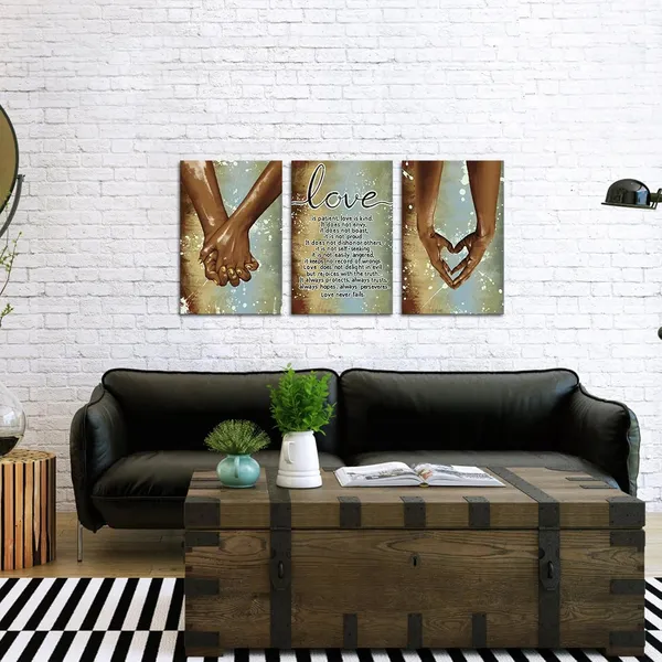 Multicolor_Love_Theme_Canvas_Art_Hand_in_Hand_Pictures_Wall_Art_Framed_Romantic_Painting_Artwork_|_For_Bedroom_Decorations_Gift_|_For_Couple_Lovers_16"x24"x3pcs