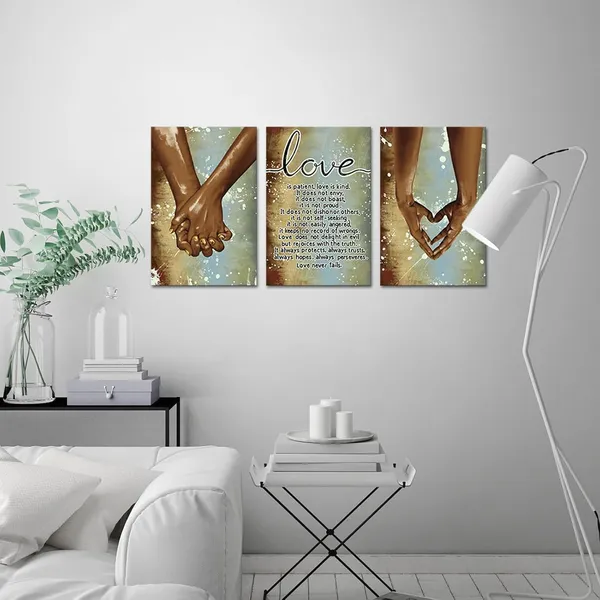 Multicolor_Love_Theme_Canvas_Art_Hand_in_Hand_Pictures_Wall_Art_Framed_Romantic_Painting_Artwork_|_For_Bedroom_Decorations_Gift_|_For_Couple_Lovers_16"x24"x3pcs