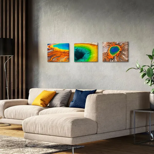 Multicolor_Yellowstone_National_Park_Wall_Art_Canvas_Grand_Prismatic_Spring_Picture_Prints_|_For_Wall_Decor_Framed_12x16_inch_x3pcs