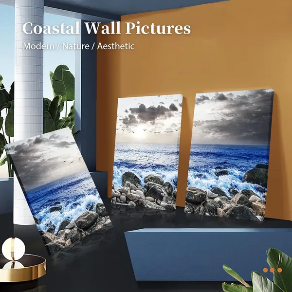 Multicolor_Canvas_Wall_Art_|_For_Living_Room,_Wall_Decor_|_For_Bedroom,_Beach_Seaside_Waves_Pictures_|_For_Bathroom_Wall_Decoration,_Painting_Set_|_For_Office,_Home_Decor_|_For_Wall