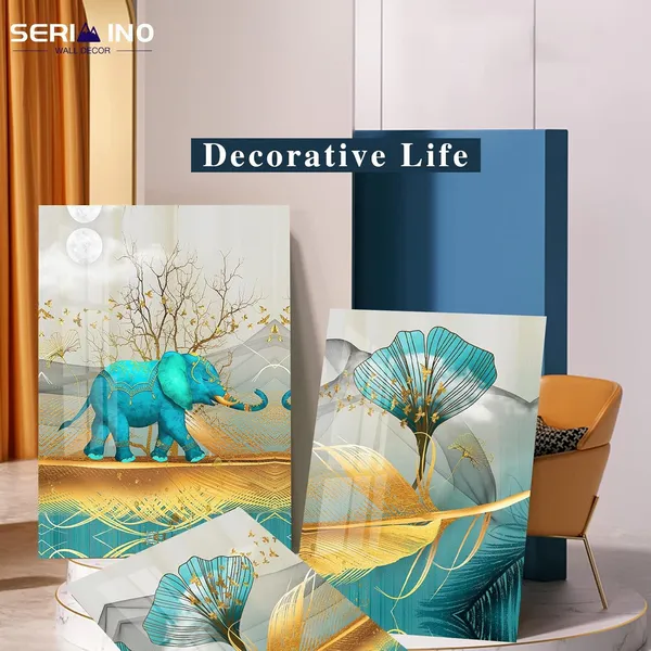 Multicolor_3_Piece_Elephant_Canvas_Wall_Art_|_For_Living_Room_Bathroom_Contemporary_Watercolor_Picture_Wall_Decor_|_For_Bedroom_Dining_Room_Office_Kitchen_Colorful_Prints_Paintings_|_For_Home_Decorations