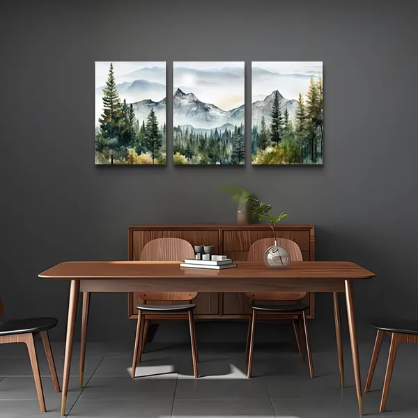 Multicolor_MHARTK66_Canvas_Wall_Art_|_For_Living_Room-Wall_Decorations_|_For_Office_Bedroom_|_Forest_Trees_Landscape_Painting-Modern_Home_Decor_Ready_To_Hang_Wall_Pictures_12"X16"X3_Panels