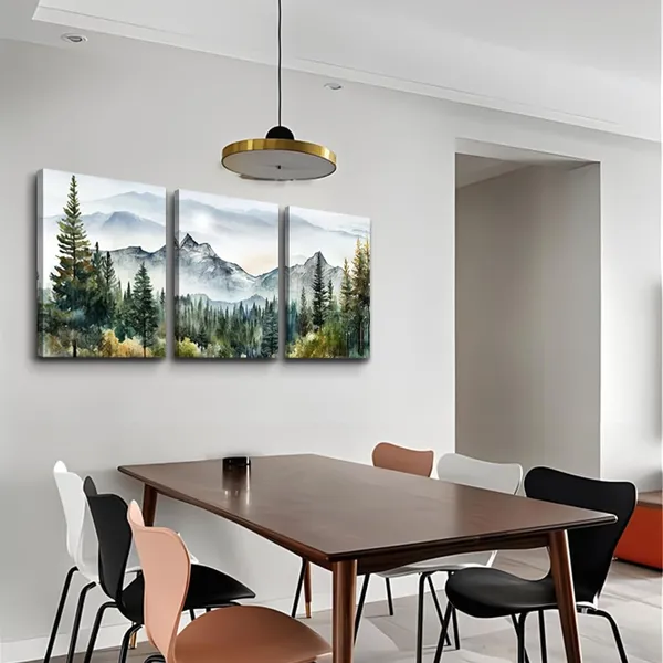 Multicolor_MHARTK66_Canvas_Wall_Art_|_For_Living_Room-Wall_Decorations_|_For_Office_Bedroom_|_Forest_Trees_Landscape_Painting-Modern_Home_Decor_Ready_To_Hang_Wall_Pictures_12"X16"X3_Panels