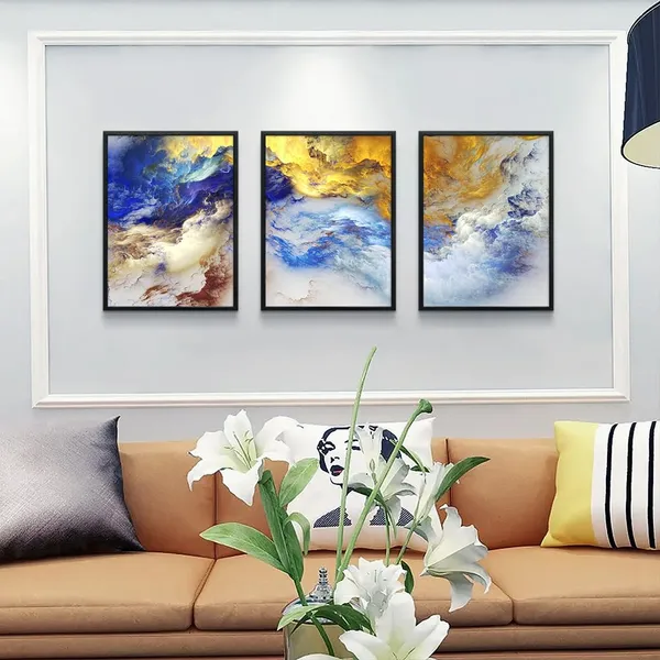 Multicolor_Black_Framed_Abstract_Wall_Art_|_For_Living_Room_Wall_Decorations_|_For_Bedroom_Office_Wall_Decor_Abstract_Watercolor_Painting_Wall_Pictures_Set_Of_3_Piece_Art_Prints_Contemporary_Home_Decor_12"X16"