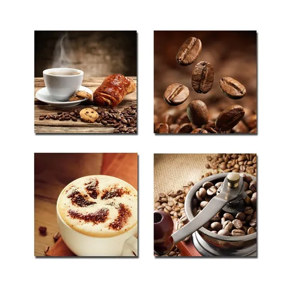Multicolor_P4R1x1-08_4-Panel_Canvas_Print_Warm_Coffee_Modern_Canvas_Wall_Art,_12_by_12-Inch