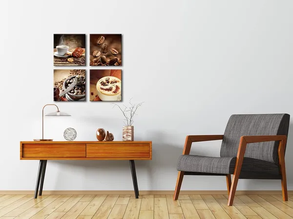 Multicolor_P4R1x1-08_4-Panel_Canvas_Print_Warm_Coffee_Modern_Canvas_Wall_Art,_12_by_12-Inch