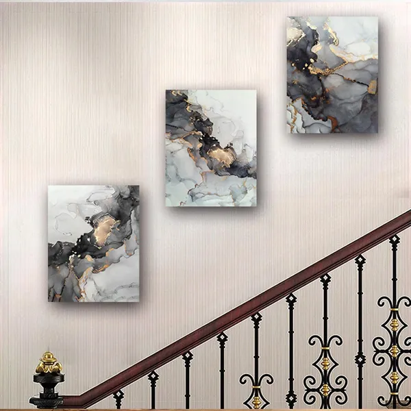 Multicolor_JGSHJF_3_Panel_Canvas_Wall_Art_Prints_Black_and_White_Grey_Abstract_Modern_Framed_Gold_Fluid_Lines_Ink_Painting_Marbling_Picture_Home_Bedroom_Decor_Print_Poster_Contemporary_Hanging_Artwork_(12X16")