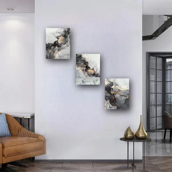 Multicolor_JGSHJF_3_Panel_Canvas_Wall_Art_Prints_Black_and_White_Grey_Abstract_Modern_Framed_Gold_Fluid_Lines_Ink_Painting_Marbling_Picture_Home_Bedroom_Decor_Print_Poster_Contemporary_Hanging_Artwork_(12X16")