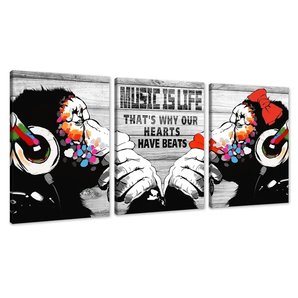 Multicolor_Novatique_3Pcs_Banksy_Canvas_Wall_Art_Graffiti_Style_Street_Wall_Art_Music_is_Life_Graffiti_Painting_Pop_Graffiti_Poster_Graffiti_Abstract_Canvas_Wall_Decor_|_For_Living_Room_Bathroom,_12"_x_16"_x_3Pcs