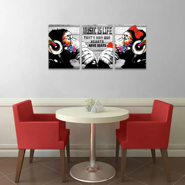 Multicolor_Novatique_3Pcs_Banksy_Canvas_Wall_Art_Graffiti_Style_Street_Wall_Art_Music_is_Life_Graffiti_Painting_Pop_Graffiti_Poster_Graffiti_Abstract_Canvas_Wall_Decor_|_For_Living_Room_Bathroom,_12"_x_16"_x_3Pcs