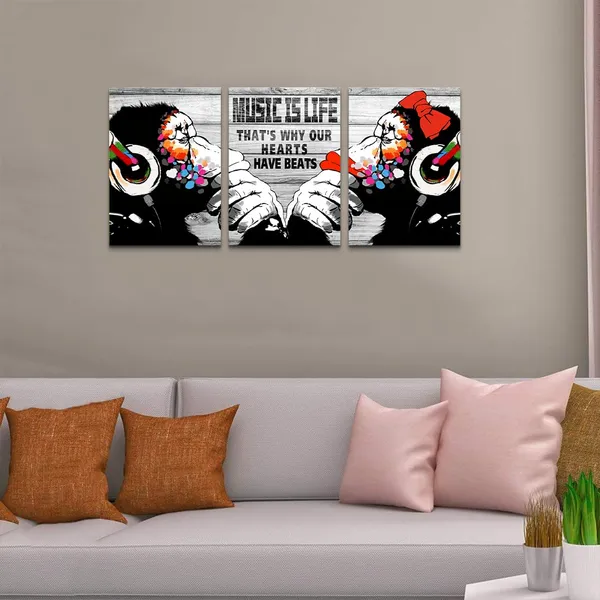 Multicolor_Novatique_3Pcs_Banksy_Canvas_Wall_Art_Graffiti_Style_Street_Wall_Art_Music_is_Life_Graffiti_Painting_Pop_Graffiti_Poster_Graffiti_Abstract_Canvas_Wall_Decor_|_For_Living_Room_Bathroom,_12"_x_16"_x_3Pcs