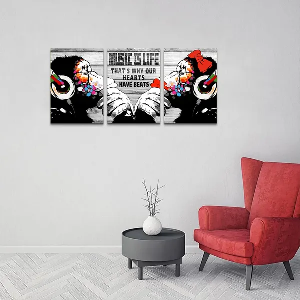 Multicolor_Novatique_3Pcs_Banksy_Canvas_Wall_Art_Graffiti_Style_Street_Wall_Art_Music_is_Life_Graffiti_Painting_Pop_Graffiti_Poster_Graffiti_Abstract_Canvas_Wall_Decor_|_For_Living_Room_Bathroom,_12"_x_16"_x_3Pcs