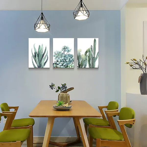 Multicolor_Canvas_Wall_Art_|_For_Living_Room_Bathroom_Wall_Decor_|_For_Bedroom_Kitchen_Artwork_Canvas_Prints_Green_Plant_Flowers_Painting_12"_x_16"_3_Pieces_Modern_Framed_Office_Home_Decorations_Family_Picture