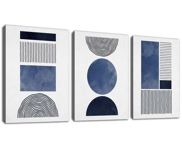 Multicolor_NINEASO_Black_Blue_and_White_Wall_Art_Canvas_Set_Mid_Century_Boho_Pictures_Modern_Geometric_Wall_Decor_Minimalist_Bohemian_Abstract_Painting_Artwork_|_For_Living_Room_Bedroom_Office_12"_x_16"_x_3Pc