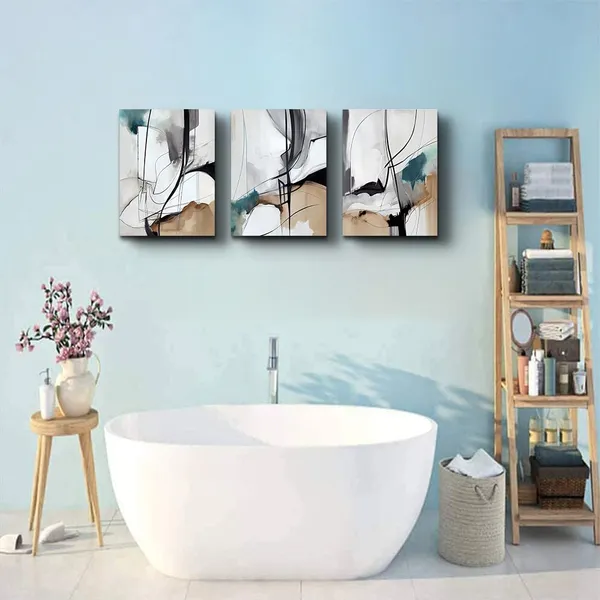 Multicolor_DZRWUBHS_Canvas_Wall_Art_|_For_Living_Room_Wall_Decor_|_For_Bedroom_Modern_Family_Bathroom_Canvas_Art_Kitchen_Abstract_Pictures_Artwork_Wall_Paintings_Ready_To_Hang_Home_Decorations_12"_X_16"_3_Pieces