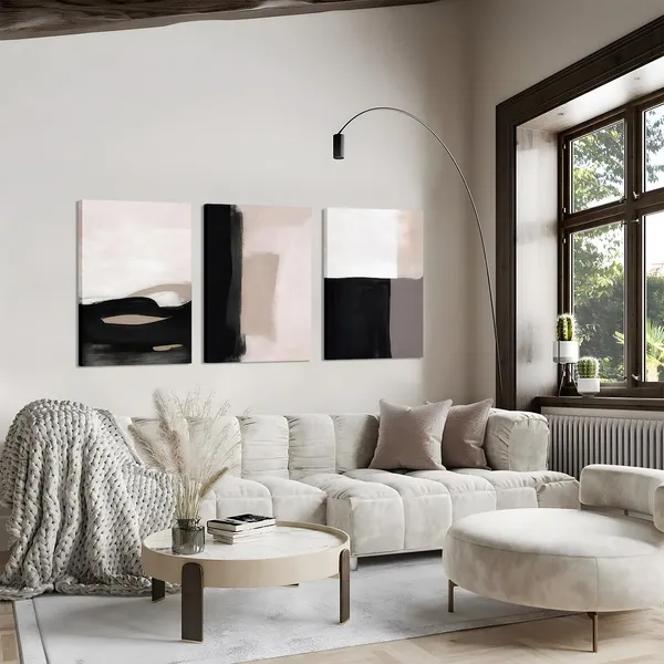 Multicolor_Abstract_Canvas_Wall_Art_Set_of_3,_Modern_Beige_Black_and_White_Wall_Decor,_Neutral_Abstract_Artwork_Poster_Prints_Painting_|_For_Living_Room,_Bedroom,_Dining_Room,_Framed_12x16_In
