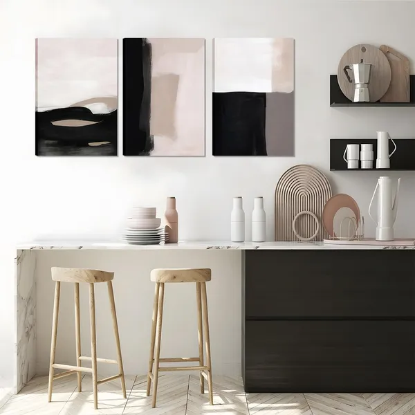 Multicolor_Abstract_Canvas_Wall_Art_Set_of_3,_Modern_Beige_Black_and_White_Wall_Decor,_Neutral_Abstract_Artwork_Poster_Prints_Painting_|_For_Living_Room,_Bedroom,_Dining_Room,_Framed_12x16_In