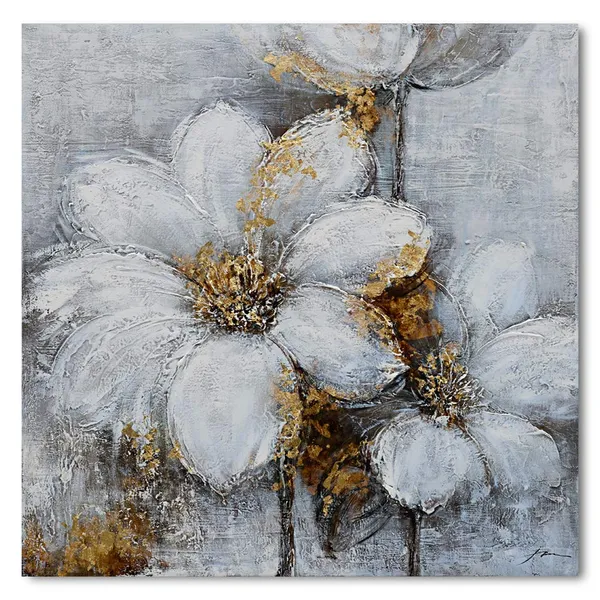 Multicolor_Arts_Canvas_Wall_Art_Daisy_White_Bloosom_Flowers_Artwork_Painting_Prints_Modern_Floral_Picture_Framed_|_For_Bedroom_Kitchen_Dinning_Room_Office_Home_Decor