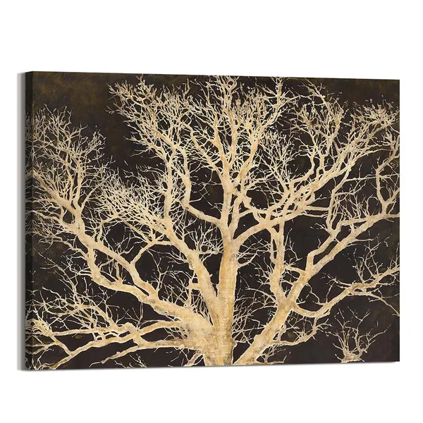 Multicolor_Abstract_Tree_Canvas_Wall_Art:_Tree_of_Life_Picture_Textured_|_Forest_Landscape_Painting_Artwork_Modern_Nature_Scenery_Prints_Decor_|_For_Bedroom_Bathroom_Living_Room_Home_24_x_16_Inches