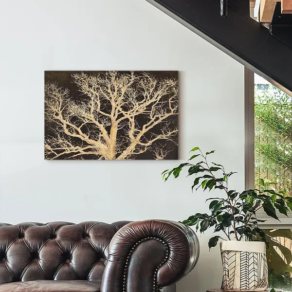 Multicolor_Abstract_Tree_Canvas_Wall_Art:_Tree_of_Life_Picture_Textured_|_Forest_Landscape_Painting_Artwork_Modern_Nature_Scenery_Prints_Decor_|_For_Bedroom_Bathroom_Living_Room_Home_24_x_16_Inches