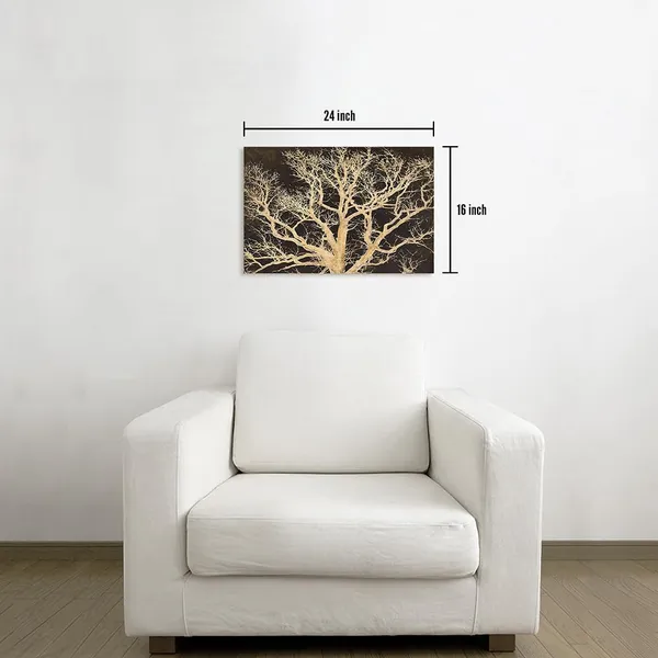 Multicolor_Abstract_Tree_Canvas_Wall_Art:_Tree_of_Life_Picture_Textured_|_Forest_Landscape_Painting_Artwork_Modern_Nature_Scenery_Prints_Decor_|_For_Bedroom_Bathroom_Living_Room_Home_24_x_16_Inches