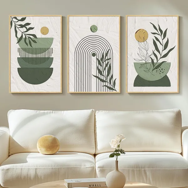 Multicolor_Framed_Sage_Green_Large_Boho_Canvas_Wall_Art,_Set_of_3_Piece_Bohemian_Beige_Green_Prtins_Paintings_Artwork_|_For_Walls,_Boho_Wall_Hanging_Pictures_|_For_Living_Room,_Hallway,_Bedroom_Wall_Decor_16x24_Inch