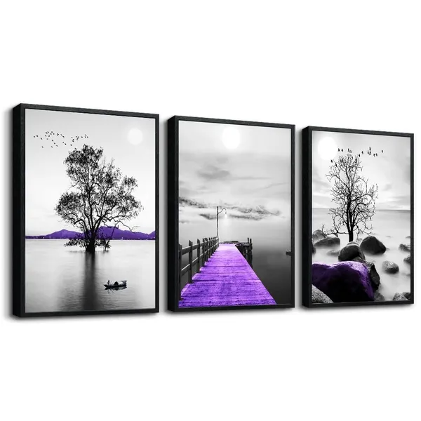 Multicolor_DZRWUBHS_Wall_Art,_3pcs_12x16in_Black_Framed_Canvas,_Modern_Bathroom_Wall_Decor_Painting,_Abstract_Wall_Art_|_For_Living_Room,_Bedroom,_Kitchen,_Dormitory