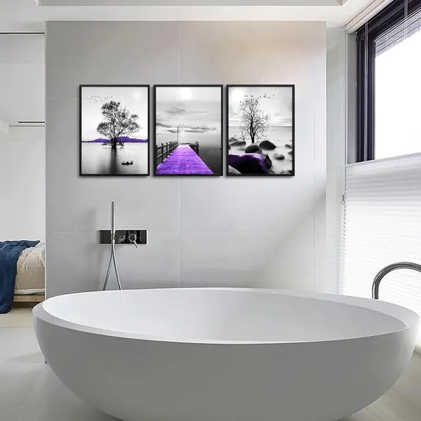 Multicolor_DZRWUBHS_Wall_Art,_3pcs_12x16in_Black_Framed_Canvas,_Modern_Bathroom_Wall_Decor_Painting,_Abstract_Wall_Art_|_For_Living_Room,_Bedroom,_Kitchen,_Dormitory