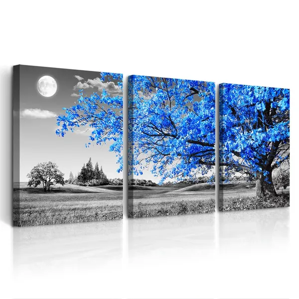 Multicolor_DZRWUBHS_Modern_Wall_Art_|_For_Living_Room_Canvas_Wall_Decor_|_For_Office_Black_And_White_Blue_Tree_Wall_Painting_Scenery_Wall_Pictures_Artwork_|_For_Bedroom_Room_Home_Decor_Prints_Art_12"_X_16"_3_Piece