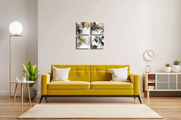 Multicolor_Oilpa_Art_Abstract_Wall_Art_Canvas_White_and_Gold_|_For_Bathroom_Decor_12x12_Modern_Abstract_Canvas_Painting_Watercolor_Picture_Framed_Artwork_Kitchen_Home_Decor_4_Pieces_Set