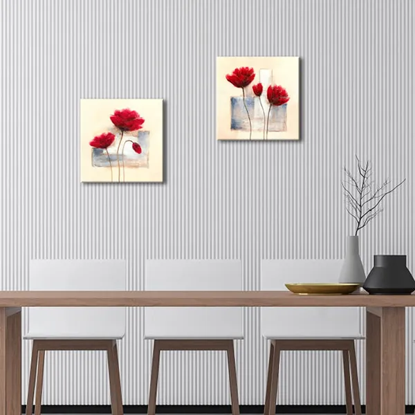 Multicolor_12x12inchx2pcs_(30x30cmx2pcs)_:_-_Charming_Spring_Modern_2_Panels_Stretched_and_Framed_Giclee_Canvas_Prints_Artwork_Abstract_Floral_Oil_Paintings_Style_Picture_Photo_on_Canvas_Wall_Art_|_For_Bedroom_Home_Decorations_2pcs/set