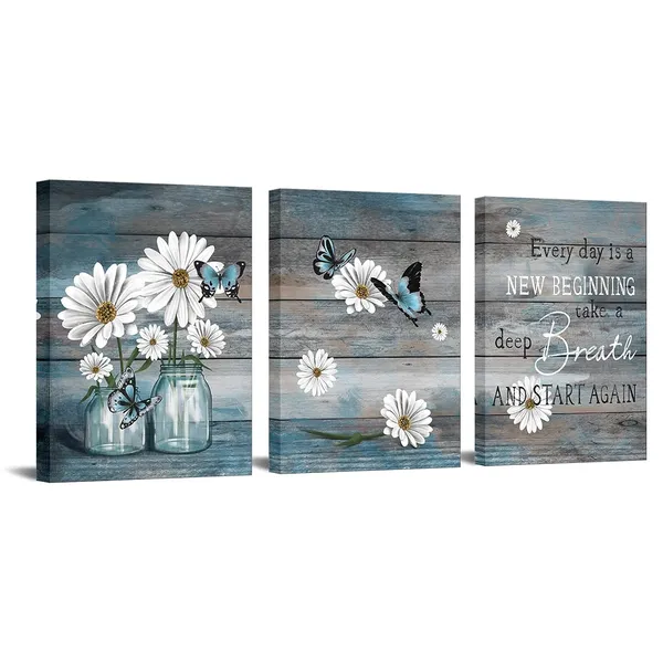 Multicolor_RyounoArt_3_Piece_Daisy_Flower_Canvas_Wall_Art