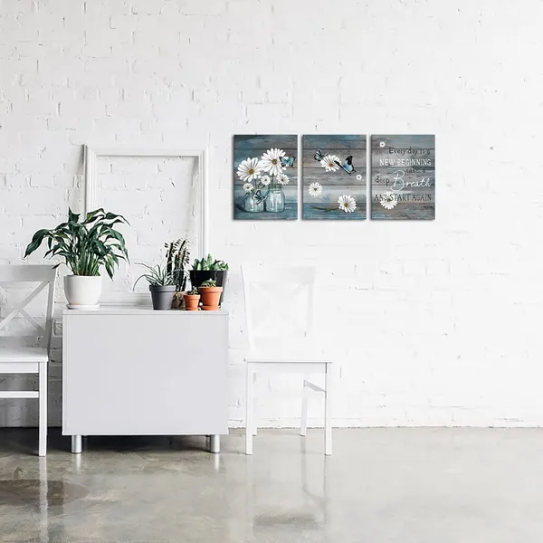 Multicolor_RyounoArt_3_Piece_Daisy_Flower_Canvas_Wall_Art