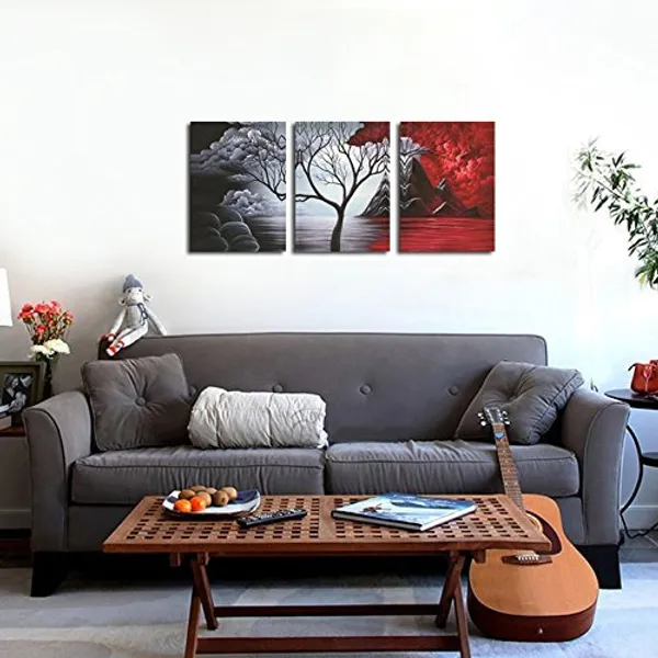 Multicolor_12x16inchx3pcs(30x40cmx3pcs)_:_The_Cloud_Tree_Wall_Art_Oil_Paintings_Giclee_Landscape_Canvas_Prints_|_For_Home_Decorations,_3_Panels