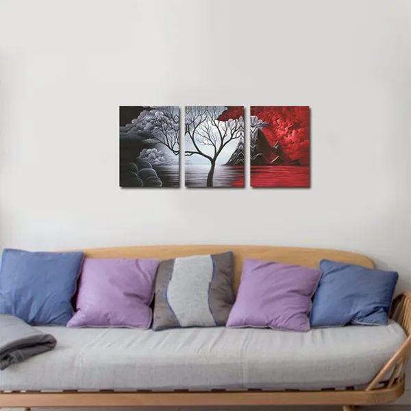 Multicolor_12x16inchx3pcs(30x40cmx3pcs)_:_The_Cloud_Tree_Wall_Art_Oil_Paintings_Giclee_Landscape_Canvas_Prints_|_For_Home_Decorations,_3_Panels