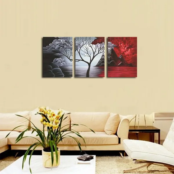 Multicolor_12x16inchx3pcs(30x40cmx3pcs)_:_The_Cloud_Tree_Wall_Art_Oil_Paintings_Giclee_Landscape_Canvas_Prints_|_For_Home_Decorations,_3_Panels